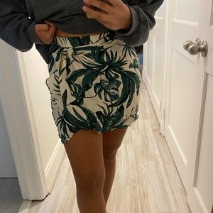 H&M Tropical Print Mini Skirt